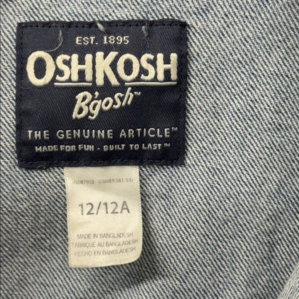 OshKosh B'gosh Classic Blue Denim Jean Jacket size 12